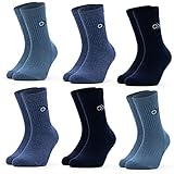 Occulto Kinder Unisex Sportsocken 6er Pack (35-38, Jeans)