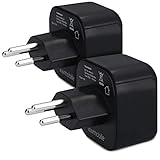 kwmobile 2X Reiseadapter Schweiz Typ-J - Reise Adapter Reisestecker Schuko EU zu Typ J Steckdose in z. B. Schweiz - Stromadapter Urlaub Schwarz