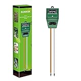 SONKIR Boden-pH-Meter, MS02 3-in-1-Boden-Feuchtigkeits- / Licht- / pH-Tester Garten-Toolkits für die Pflanzenpflege, ideal für Garten-, Rasen-, Farm-, Innen- und Außenanwendungen (grün)