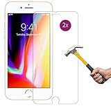 ino 2X Harte Schutzfolie kompatibel mit Panzerglas iPhone 8 Plus Schutzglas Displayschutzglas Harte Folie Schutz Glasfolie Schutzfolie 9H Härte Displayglas