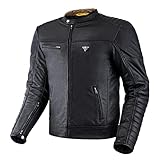 SHIMA WINCHESTER 2.0 Motorradjacke Herren | Klassische Biker-Lederjacke mit CE Rücken, Schulter und Ellbogen Protektoren, verstärkte Doppelnähte (Schwarz, L)