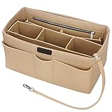 Taschenorganizer Filz Innentaschen für Handtaschen, Betoores Bag in Bag Organizer Innentaschen für Speedy 35 und LV Neverfull MM,Beige - L