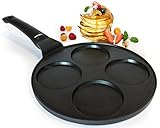 endusor Pancake Pfanne Spiegeleipfanne - Ø26cm mit [PowerShield]-Beschichtung | Induktion Ceran Gas Elektro | 4x Form Maker Eierpfanne für Pancakes Spiegelei Liwanzen Poffertjes Blinis | Jetzt ansehen