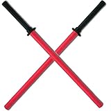 Practice Swords Bokken Schaumstoff-Schwert Übungsklingen, gepolstert, Rot, 2 Stück