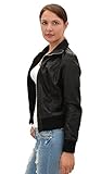 ESRA Damen Lederjacke Damen Collegejacke Damen Jacke Kunstleder in 15 Farben M08