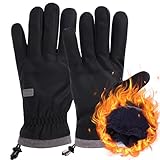 Risipu Thermo-Handschuhe, wasserdicht, für Damen und Herren, Winter-Fahrrad- und Laufhandschuhe, verdicktes Futter, warme Handschuhe, kaltes Wetter, Touchscreen-Handschuhe für Skifahren, Radfahren,