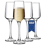 CRYSTALIA Premium Sektgläser 4er Set 230ml %100 BLEIFREI Glas Sektschalen Sektflöten Glas, Prosecco Gläser Wein, Champagne Gläser Champagner Set, hochzeitssektgläser, Champagnergläser, Flute Glasses