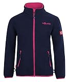 Trollkids Mädchen Oppdal XT Fleece Jacke, Marineblau / Magenta, Größe 128