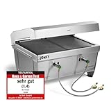 BURNHARD Klappgrill Jones 2-Brenner mit Deckel, 6,4 kW Edelstahl Gasgrill inkl. Transporttasche mit Rucksackfunktion und Multitool, Faltgrill ideal für Camping