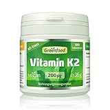 Vitamin K2 (MK7, all-trans), 200 µg, hochdosiert, 180 Tabletten, vegan - Gut für die Blutgerinnung, und Erhaltung der Knochen. OHNE künstliche Zusätze. Ohne Gentechnik.