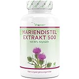 Mariendistel Extrakt 180 Kapseln mit je 500 mg - 80% Silymarin Anteil - 6 Monatsvorrat - Laborgeprüft (Wirkstoffgehalt & Reinheit) - Hochdosiert - Vegan - Premium Qualität