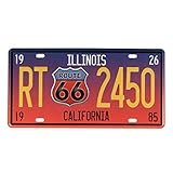 Evilandat Blechschild Metallschild Wandbild Dekoschild Nummernschild Premium Garage Design Bunt Vintage Nostalgie 30,5 x 15,5CM