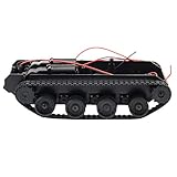 Cusstally Rc Tank Intelligent Roboter Tank Chassis Kit aus Gummi Chenille für 130 Motoren, Basteln, Roboter Spielzeug für Kinder