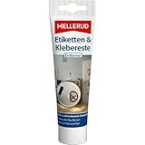 MELLERUD Etiketten & Klebereste Entferner – Wirkungsvolles Reinigungsmittel zum Entfernen von Aufklebern und Etiketten auf nahezu Allen Oberflächen – 1 x 75ml