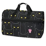 Reisetasche mit lustigem Tiermotiv und Katzen-Motiv, für Damen und Herren, Sporttasche mit Schuhfach, Wochenendtasche, Schultertasche