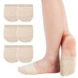 VIKEY Zehensocken Füßlinge Damen - Ballerina Socken Unsichtbare Zehlinge Socken mit Rutschfestem Silikon Baumwollen Zehentopper für High Heels