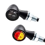 LED 3in1 Mini Rücklicht Bremslicht Blinker Zero schwarz getönt Motorrad Chopper Caferacer 1 Paar