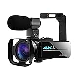 Digitale Videokamera Camcorder 4k Camcorder Vlogging Videokamera for VLOG-Aufnahme 5 6mp Und IR. Nachtsichtkameras Handheld-Kamera mit WiFi-Funktion Content-Creator-Kit ( Size : 128G SD Card , Color :