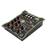 Audio DJ Mixer Soundkarte, 5 Kanal USB MP3 Stereo Sound Mixer mit USB Stromversorgung, für Webhosting, Musikerstellung, Straßenperformance