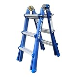 Alumexx Multi-Climb – Alu Klappleiter – Multifunktionsleiter – Belastbar bis 150kg – Klappleiter ausziehbar – Gartenleiter – Faltleiter – Vielzweckleiter – Entspricht (EN131) (4x3)