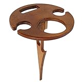 Weintisch Outdoor Picknick Faltbarer Picknicktisch Holz Mini Klapptisch Kleiner Strandtisch Tragbarer Weintisch Outdoor mit faltbarem für Outdoor Weinglashalter Garten Reisen Camping Party(Braun)