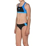 arena Mädchen Sport Bikini Ren (Schnelltrocknend, UV-Schutz UPF 50+, Chlor-/Salzwasserbeständig), Black-Pix Blue-Turquoise (508), 152