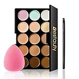 Bestauty 15 Farben Concealer Abdeckcreme Camouflage Palette Make up palette Corrector Palette mit Make-up Pinsel und Puff Schwamm