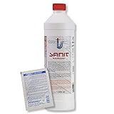 DEWEPRO-Set: SANIT RohrBombe (3066) - Flasche à 1000ml - Der alternative Rohrreiniger - säurefrei löst er Verstopfungen, insbesondere verursacht durch Haare - inkl. 1 St. DEWEPRO® Single Scrubs