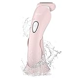 Brori Damenrasierer Elektrisch,Rasierer Damen Elektrorasierer Nass und Trocken Ladyshaver Wiederaufladbar Trimmer für Intimbereich Bikinizone Beinen Achseln Kabelloser Wasserfest mit LED Licht