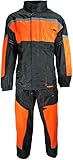 HEYBERRY Motorrad Regenkombi Regenhose Regenjacke schwarz neon orange Gr. 3XL