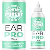 Pets Purest 100% Natürlich Ohrenreiniger für Hunde (250 ml) Eliminiert Jucken, Kopfschütteln & Gerüche in 3 Tagen. Schonende Ohr Reinigung bei Juckreiz, Entzündungen, Infektionen, Hefepilz, Ausfluss