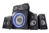 Trust Gaming GXT 658 Tytan 5.1 Surround PC Lautsprecher mit Subwoofer, 180 W (90 W RMS), Speakers mit LED Beleuchtung, Computer Boxen mit Fernbedienung, Soundsystem für PC, Laptop, Konsole, TV