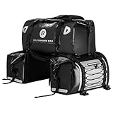 ROCKBROS Motorrad 62L Gepäckträgertaschen + 55L Gepäckrolle 100% Wasserdicht Motorradtaschen PVC Doppel Satteltaschen