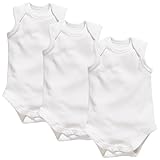 Schnizler Unisex Baby Body Ohne Arm 3er Pack Uni 808400, 1 - Weiß, 62-68