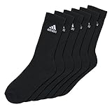 adidas 6 Paar Performance CUSHIONED CREW 3p Tennissocken Sportspocken Unisex, Farbe:Black, Socken & Strümpfe:43-45