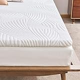 Sweetnight topper 180x200cm, Viscoelastische Matratzenauflage Gelschaum matratzentopper 180x200, 5cm Höhe Gel Memory Foam Topper,Matratzen Topper mit Abnehmbarem und Waschbarem Bezug,Weiß,H2