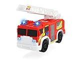 Dickie Toys – Fire Rescue Unit – 30 cm großes Feuerwehrauto mit beweglicher Leiter, Licht, Sound und Freilauf, Spielzeugauto, für Kinder ab 3 Jahren