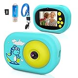 Ushining Kinderkamera, Digitalkamera für Kinder, 1080P HD Videokamera mit 32GB TF Karte 2,4 Zoll IPS Bildschirm, USB Wiederaufladbare Selfie Kamera für 3 bis 12 Jahre Alter mädchen und Jungen - Blau