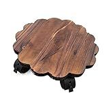 Pflanzenroller 4 STÜCKE Blumentopfgestell Kann Holz Blumentopf Tablett Rund Mit Beweglicher Rolle Blumengestell Universal Radstand Blumenhalter Rechteckig sein Transporthilfe für Pflanzen ( Color : A-