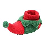 Weihnachten Baby Schuhe Fleeceschuhe Niedlich Cartoon Weihnachten Anti-Rutsch Weiche Sohle Krabbelschuhe Lauflernschuhe Babyschuhe für Neugeborene Mädche Jungen