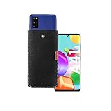 Handytasche handysocke hülle aus Filz mit Display geschützt + Klar Silikon Hülle/Schale/Bumper für Samsung Galaxy A41, Innenmaße:90 * 172mm