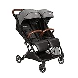 X-Lander Geschwisterbuggy X-Double Zwillingskinderwagen Doppelbuggy Geschwisterkinderwagen Kinderwagen Zwillinge Buggy Zwillinge Geschwisterwagen nebeneinander… (Double Grey)