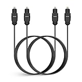 yatytepo 2 PCS digitales optisches Audiokabel 1,8 m - [24 Karat vergoldet, extrem langlebig] Schlankes Kabel für Heimkino, Soundbar, TV, PS4, Xbox, Playstation & mehr