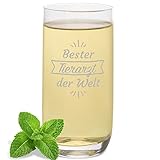 JUNIWORDS Longdrinkglas mit Gravur, Bester Tierarzt der Welt, Longdrinkglas (1002510)