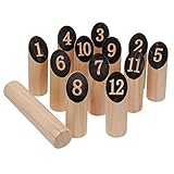 FunTomia Kubb Spiel Groß skandinavisches Holzspiel Nummern Outdoor - Schweden Outdoorspiel Holz Spielzeug für Draußen - Wurfspiel Gartensport