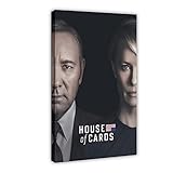 RIPEX Perfekter klassischer politischer Thriller-TV-Show, Haus der Karten, TV-Poster, Leinwand, Wandkunst, Dekoration, Bild für Wohnzimmer, Schlafzimmer, Dekoration, Rahmenstil, 20 x 30 cm