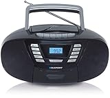 Blaupunkt B 120 BK tragbarer CD Player mit Bluetooth | Kassettenrekorder | Hörbuch Funktion | CD-Player mit USB | kleines CD-Radio | Aux In | PLL UKW Radio | Radio mit CD Spieler | Schwarz