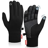 TMANI Fahrradhandschuhe Herren Damen Winddichte und Wasserabweisende Handrücken Handschuhe Touchscreen, rutschfeste Warme Winterhandschuhe zum Laufen Radfahren Wandern