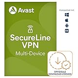 Avast SecureLine VPN - Virtual Private Network zum Schutz der Privatsphäre - für Windows, macOS, iOS und Android | 5 Gerät | 1 Jahr | PC/Mac | Aktivierungscode per Email