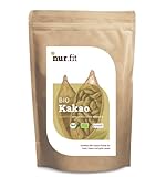 nur.fit BIO Kakaopulver 500g – rein natürliches Kakao-Pulver aus Kakaobohnen ohne Zusatzstoffe – stark entöltes Pulver aus Kakao in Rohkostqualität mit 11% Fett – vegan Superfood